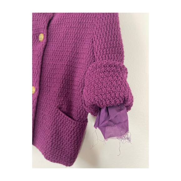 Vintage Purple Chunky Knit Sweater - Picture 8 of 8